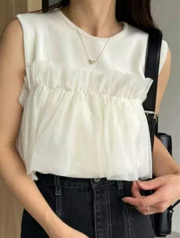 CAPRICIEUX LE'MAGE 베어 튤 도킹 니트