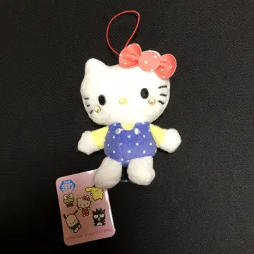산리오 캐릭터즈 도트 코스튬 마스코트 헬로키티 봉제 인형 택 포함