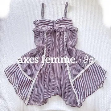 새상품급 axes femme 리본 스트라이프 리본 원피스 헤이세이 y2k