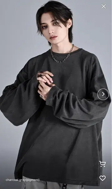 ADRER 롱T 차콜 그레이 XS