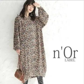 오샤레 워커 n'OrLABEL 페이즐리 셔츠 원피스 코쿤