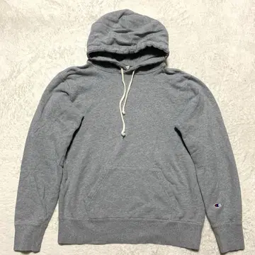 Champion 챔피온 로고 패치 풀오버 후드티 그레이 L