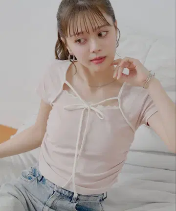 [새상품급] Chico 치코 레이어드 디자인 프렌치 T 핑크