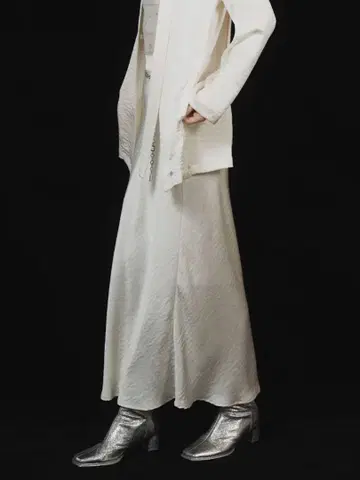 MARTE Silky Satin Skirt White S 사이즈