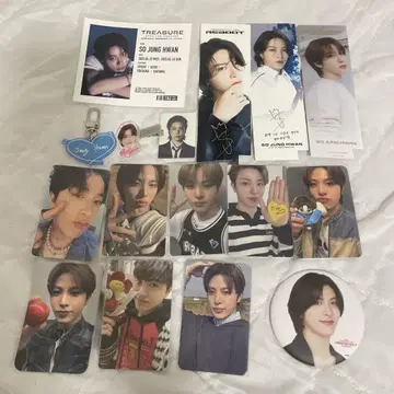 treasure 정환 묶음 판매 트레이딩 카드 캔뱃지 키링
