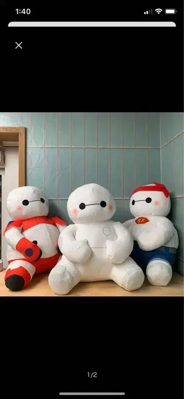 베이맥스 코텟토 펫탄 BIG 봉제 인형 3종 컴플리트 세트