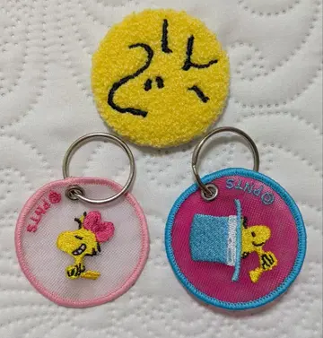 [PEANUTS] 캔뱃지 키링 우드스탁 세트