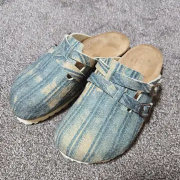 BIRKENSTOCK 데님 패턴 사보 클로그 샌들 230mm