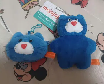 mojojojo 마스코트 페이스 파우치 봉제인형 파란 고양이