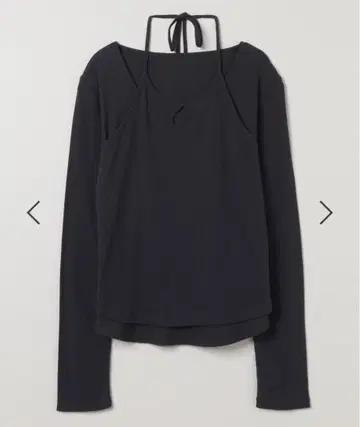 넥 레이어드 리브 LS TEE