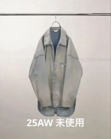 ancellm AGING CHAMBRAY LONG SHIRT INDIGO