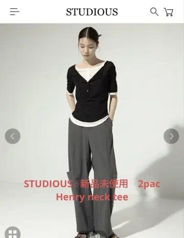 STUDIOUS 미사용 새상품 2pac Henry neck tee