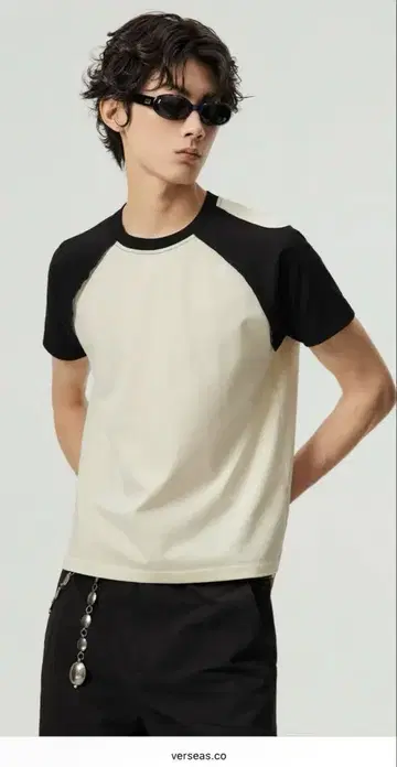 simple project Contrast Sleeve Tee 래글런 T