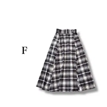 [엑시즈팜] 기모 체크 플레어 스커트 [F] 올 패턴 안감 부착
