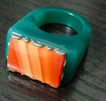 Vintage Green x Agate 빈티지풍 오렌지색과 그린색 반지