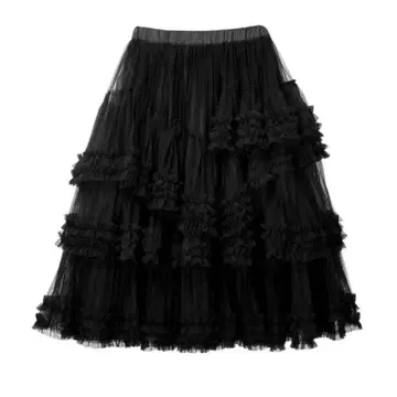 'Ballerina' blooming tulle skirt black