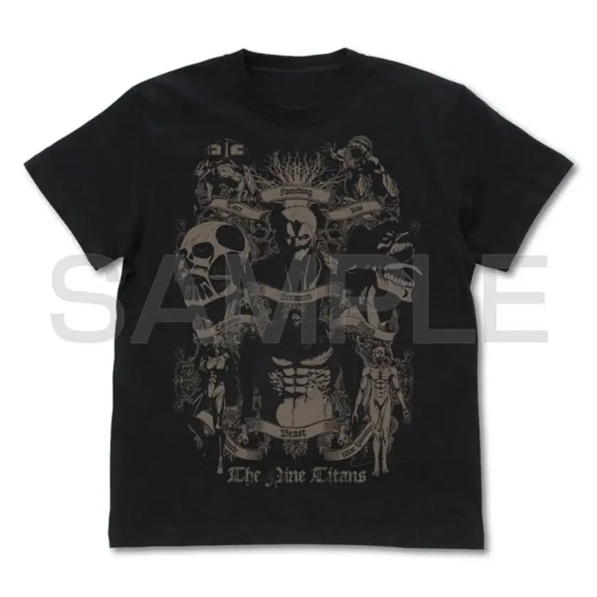 ATTACK ON TITAN 진격의 거인 Attack on Titan Nine Titans T-shirt - Main Image