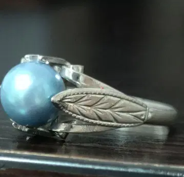 Blue Tahitian Pearl Leaf 블루 타히티안 펄 반지