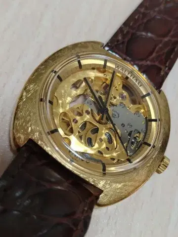 Waltham Monaco 스켈레톤 수동 와인딩 시계 (작동품)