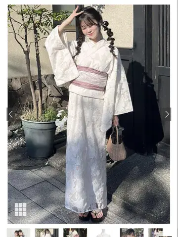 GRL 2way 오간자 꽃무늬 세퍼레이트 유카타