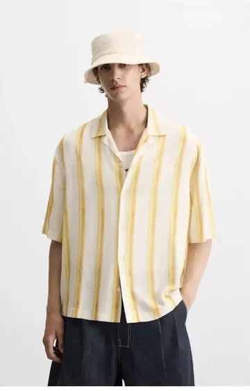 ZARA 린넨 스트라이프 셔츠