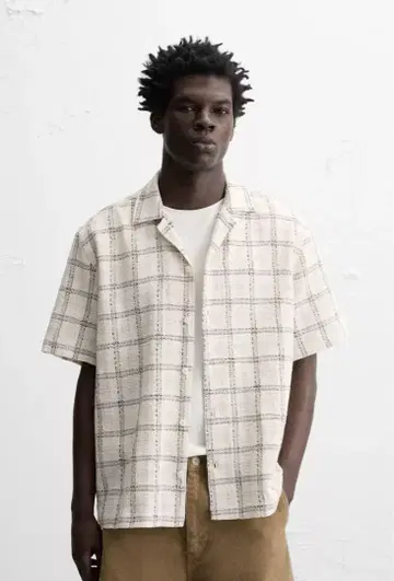 미사용 ZARA 텍스처 체크 셔츠