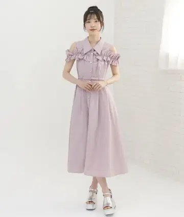 레이디 아젤 슬리브리스 프릴 셔츠 원피스 핑크 2025 택 포함 새상품