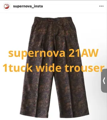 supernova 21aw 1턱 wide trouser 페이즐리 무늬