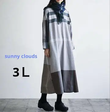 sunny clouds 빅 체크 삭 드레스 빅 사이즈