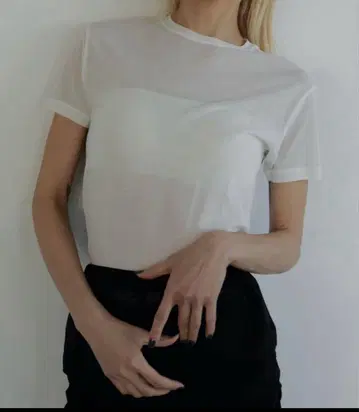anuke Sheer Slub 티셔츠 화이트 반팔