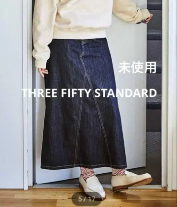 미사용 THREE FIFTY STANDARD 데님 A라인 스커트