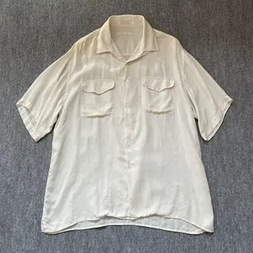 90s Perry Ellis Cream White Silk Shirt