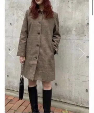 moussy 글렌체크 코트