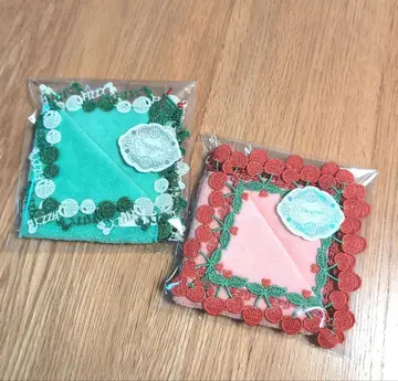 치카자와 레이스 크림 소다 체리 손수건