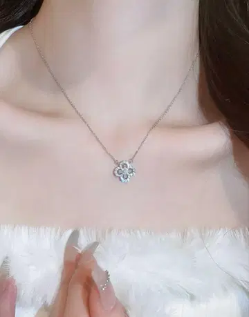 행운의 네잎 925 스털링 실버 목걸이