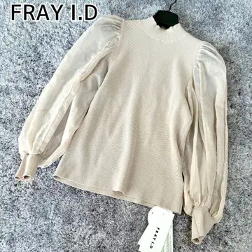 FRAY I.D 프레이 아이디 시어 돌먼 슬리브 니트 베이지