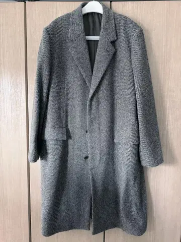 오라리 24aw 헤링본 트위드 체스터 코트 새상품급 사이즈 5