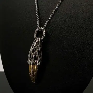 빈티지 실버 골드 뿔 목걸이 펜던트