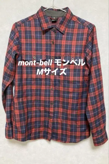 몽벨 메리노울 트레일 셔츠 중간 두께 등산 체크 M