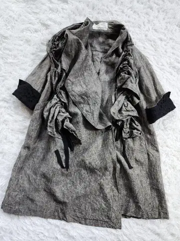YOIM furfur 린넨 코트 자켓 퍼 furfur 린넨