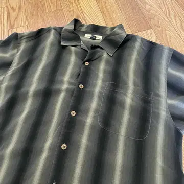00s Tommy Bahama 실크 셔츠 스트라이프 L