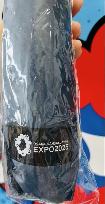 먄먀크 LOGO 부착 우천 겸용 네이비 접이식 우산