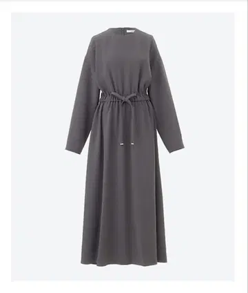 24 AW 에브레 아세테이트 더블 크로스 허리밴딩 원피스