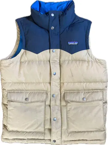 Patagonia 다운 베스트 네이비 x 베이지 업체 클리닝 완료