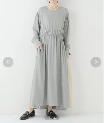 스픽 앤 스팬 허리 절개 뉴앙스 플레어 원피스 size38