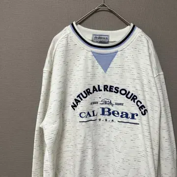 CAL Bear 풀오버 맨투맨 로고 자수 (L L) 화이트 계열