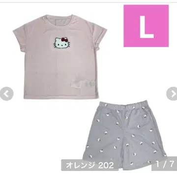 미사용 새상품 hello kitty 룸웨어 파자마 반팔 하프 팬츠