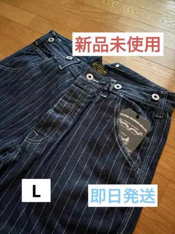 [새상품] 워바시 데님 와이드 팬츠 히코리 스트라이프 L