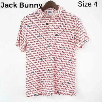 Jack Bunny 로고 프린트 셔츠 피케 셔츠 사이즈 4