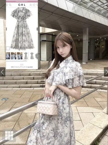 GRL 꽃무늬 프릴 플레어 원피스[pm582]